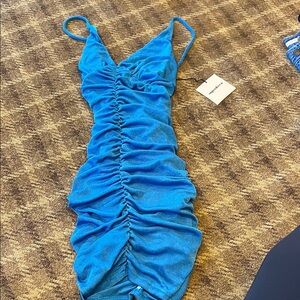 Blue Ruched Dress SUPERDOWN